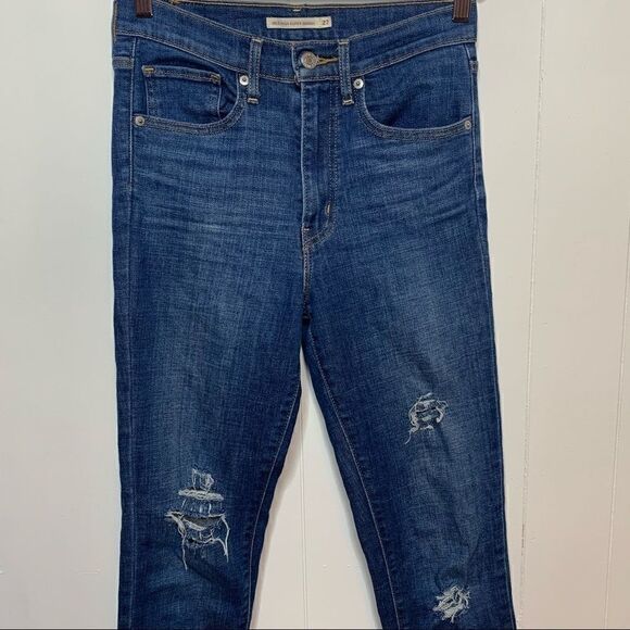 Levis Mile High Super Skinny Jeans Raw Hem 27 - Picture 3 of 9